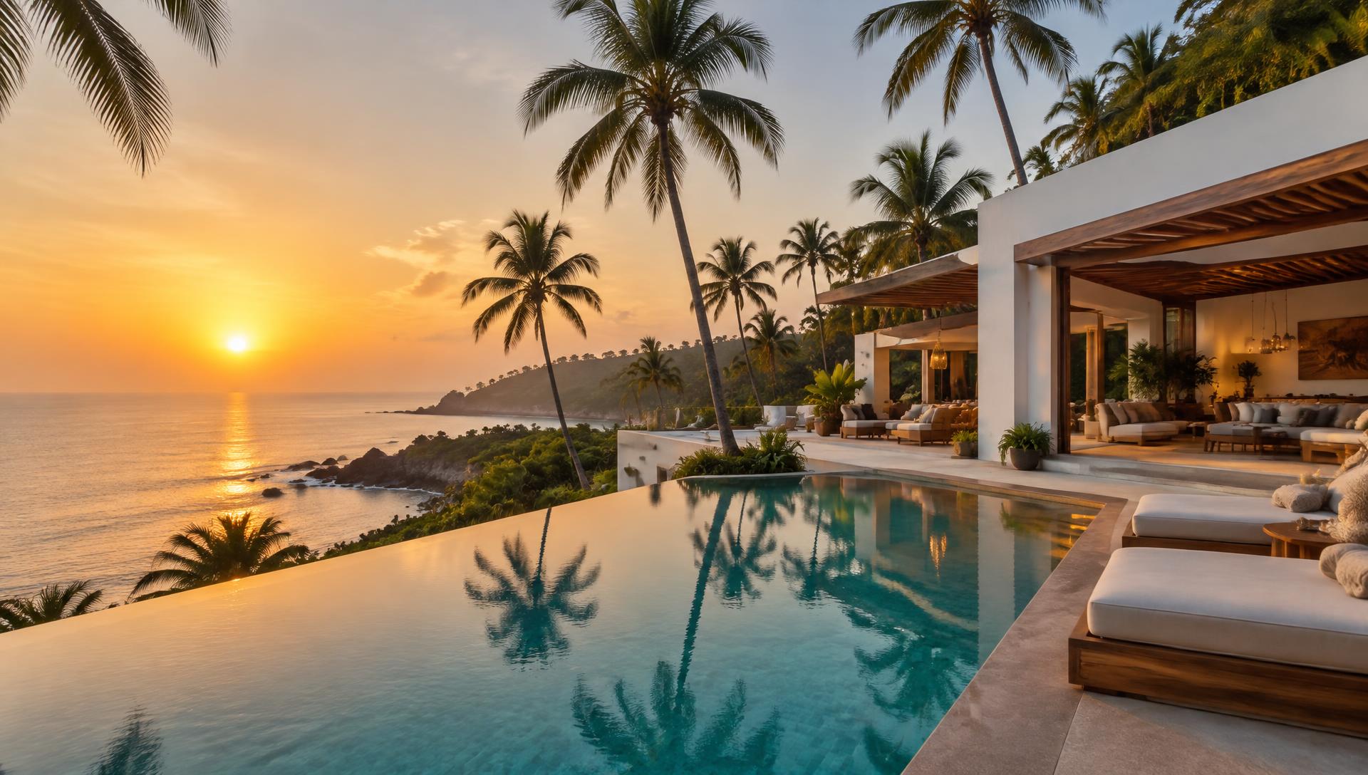 Infinity pool overlooking the ocean at Azure Haven